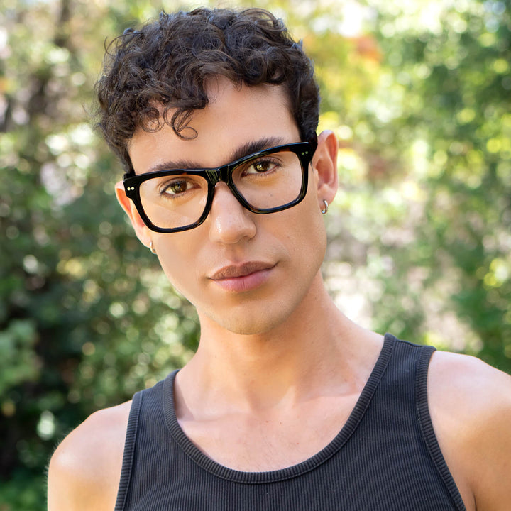 Eyeglasses or frames optical moda tortoise and forma square gruesos for men men women round face optical multifocales bifocales prescription mayorista distribuidor sustainables Bonoboss #color_negro