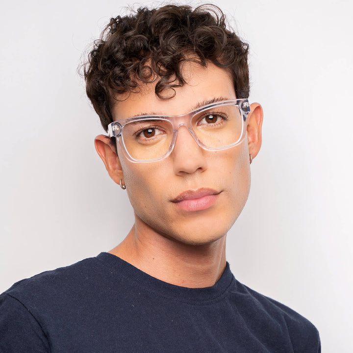 Eyeglasses or frames optical clear moda and forma square gruesos for men men women round face optical multifocales bifocales prescription mayorista distribuidor sustainables Bonoboss #color_transparente