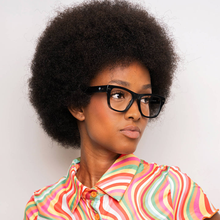 Eyeglasses or frames optical moda tortoise and forma square gruesos for men men women round face optical multifocales bifocales prescription mayorista distribuidor sustainables Bonoboss #color_negro