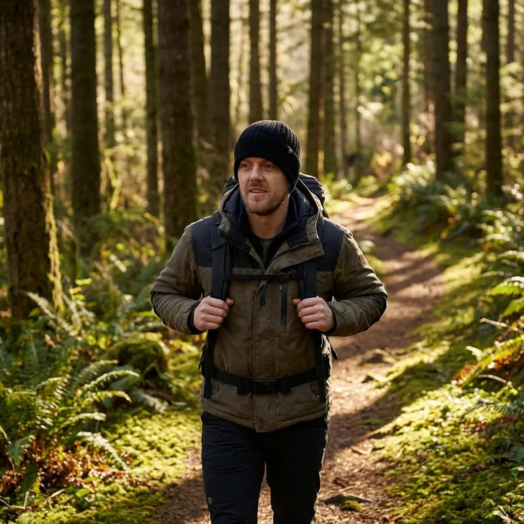 Beanie gorro invierno caminata in bosque naturaleza bonoboss