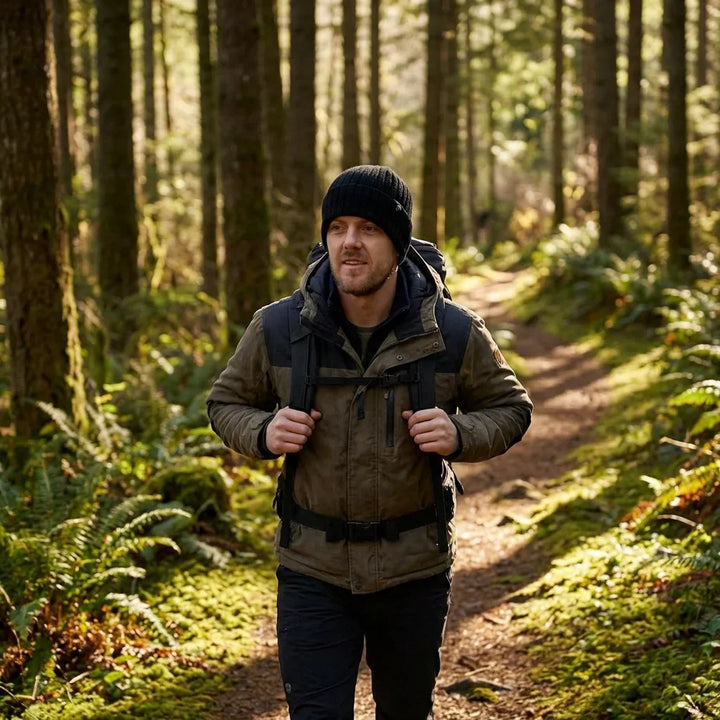 Beanie gorro invierno caminata in bosque naturaleza bonoboss