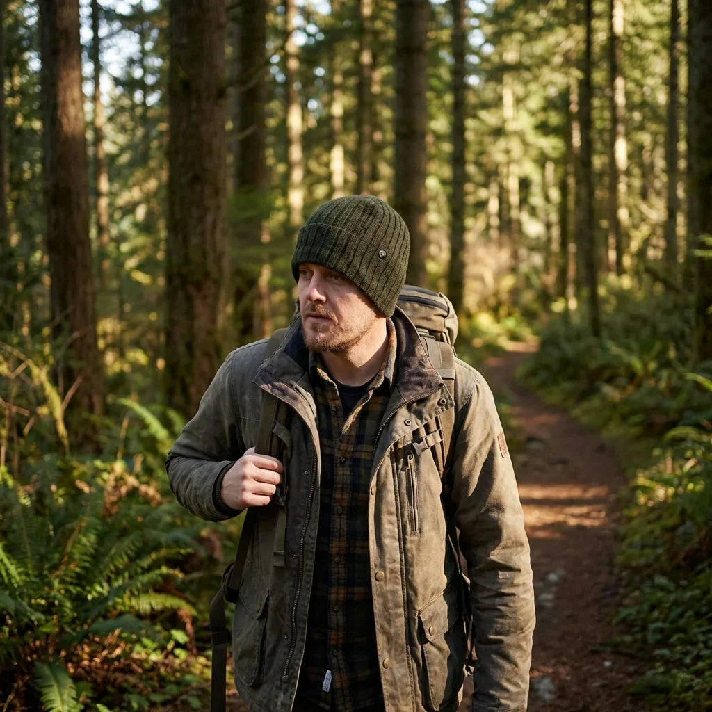 Beanie gorro invierno caminata in bosque naturaleza bonoboss