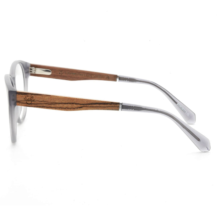 Optical frames round acetate organico sustainable ecologico temples natural wood recycled plastic for men and women optical wholesale tortoise 2025 Bonoboss #color_transparente