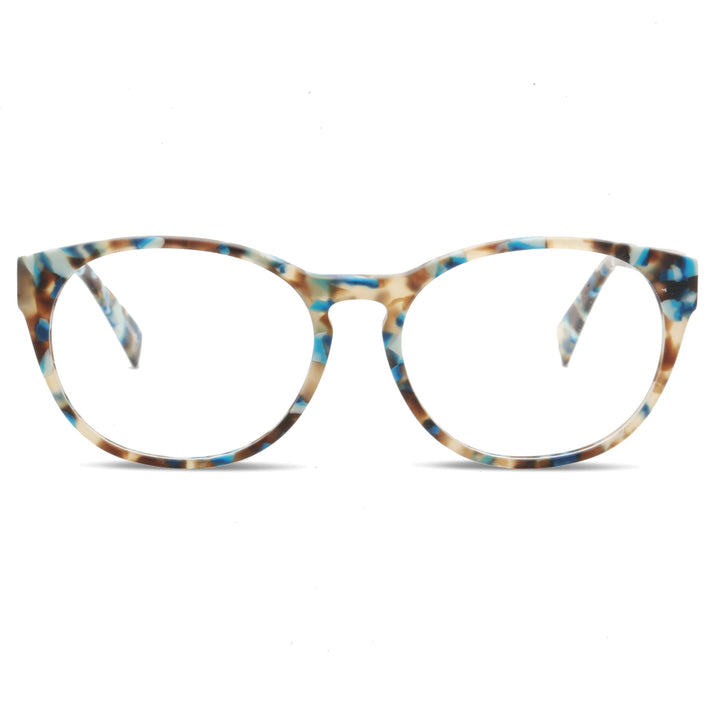 Optical frames round acetate organico sustainable ecologico temples natural wood recycled plastic for men and women optical wholesale Bonoboss #color_blue