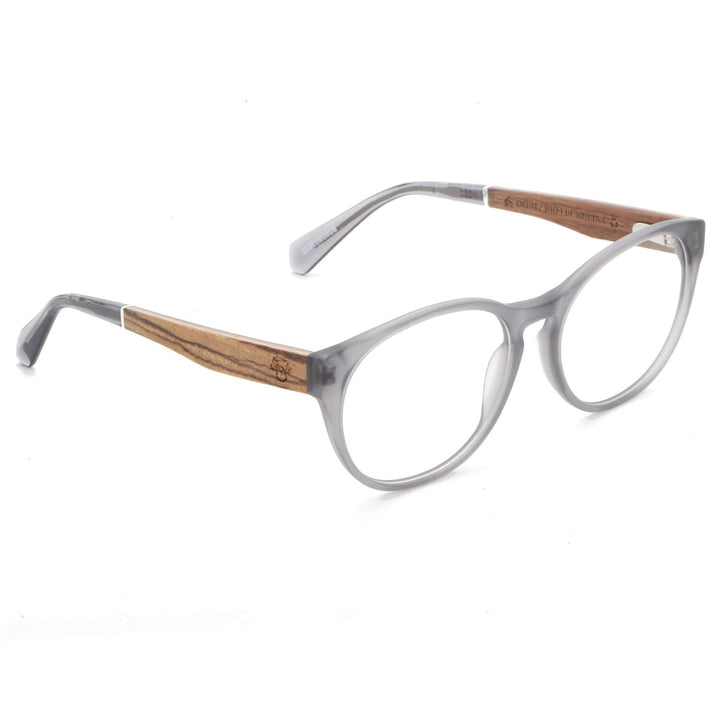 Frames optical round acetate organico sustainable ecologico temples natural wood recycled plastic for men and women optical wholesale tortoise 2025 Bonoboss #color_transparente