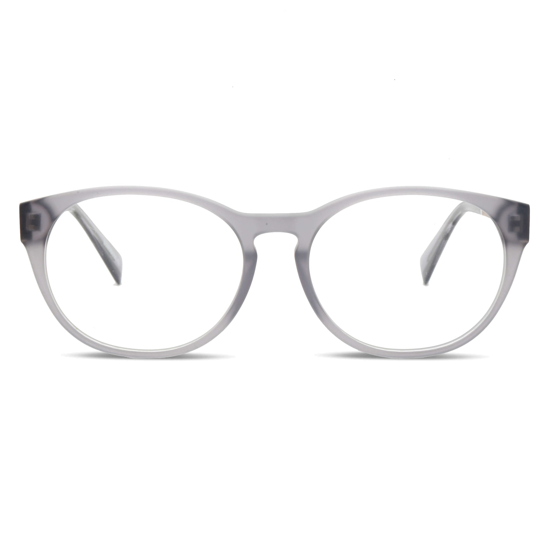 armazones ópticos redondos acetato organico sustentable ecologico patas madera natural plastico reciclado para hombre y mujer mayorista de opticas carey 2025 frontal transparente#color_transparente