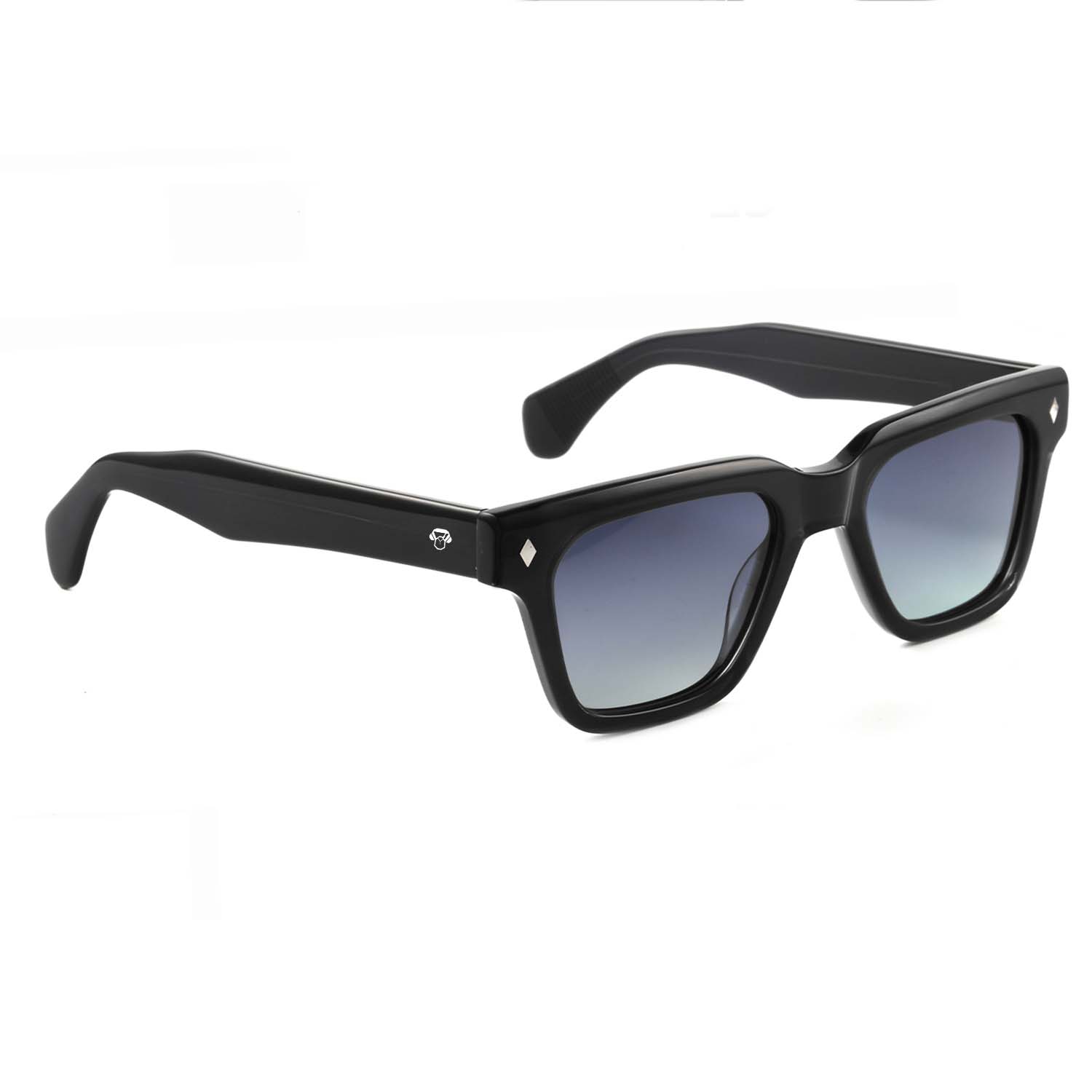 anteojos de sol cuadradados rectangulares polarizados de color negro para hombre y mujer de cara redonda de moda #color_degrade