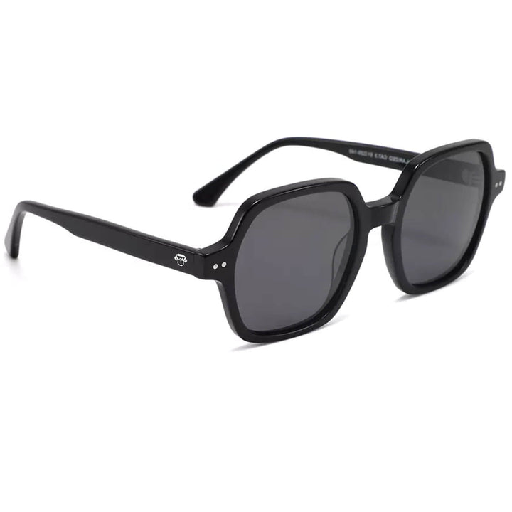 Sunglasses black square with color lenses café polarized for men and women with or sin prescription optica Bonoboss #color_negro