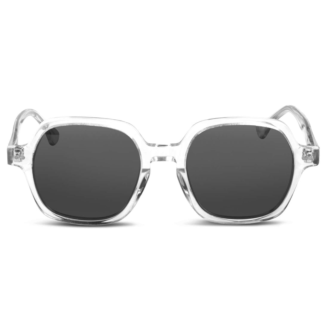 Sunglasses clears square with color lenses café polarized for men and women with or sin prescription optica Bonoboss #color_transparente