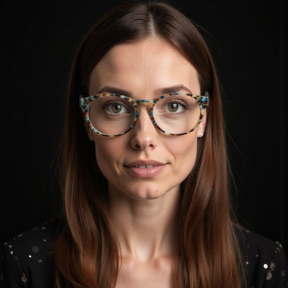 marcos ópticos redondos acetato organico sustentable ecologico color azul patas madera natural plastico reciclado para hombre y mujer mayorista de opticas#color_blue