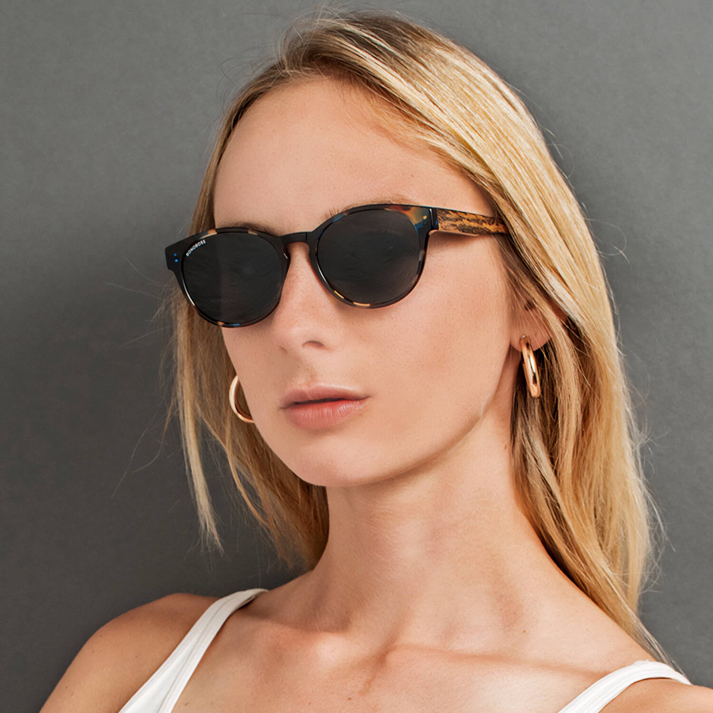 Lentes antejos de sol polarizados ovalados  carey azul color negro para hombre y mujer #color_carey