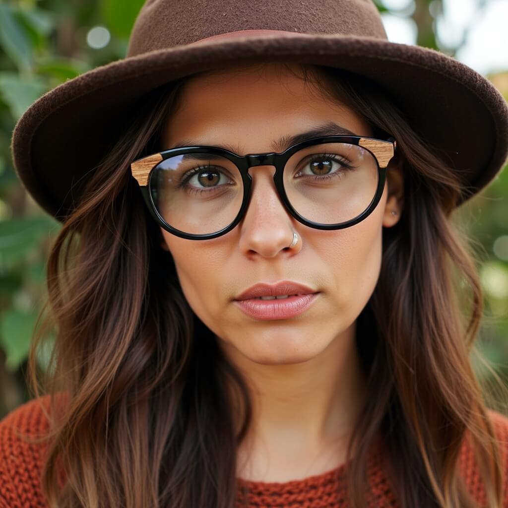 Optical frames frames sustainables round acetate with natural wood chiloe 0084 black mayorista optica corporate gifts ecologicos Bonoboss #color_negro