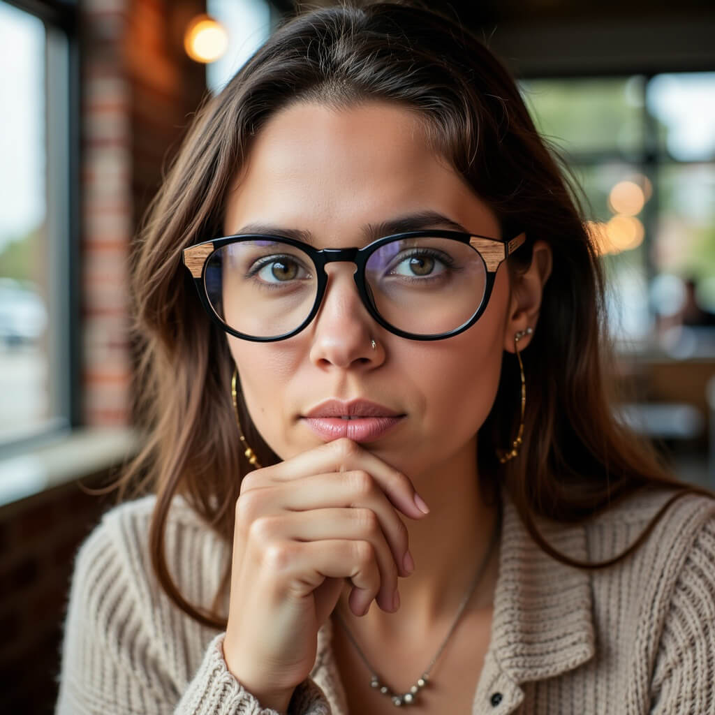 Optical frames frames sustainables round acetate with natural wood chiloe 0084 black mayorista optica corporate gifts ecologicos Bonoboss #color_negro