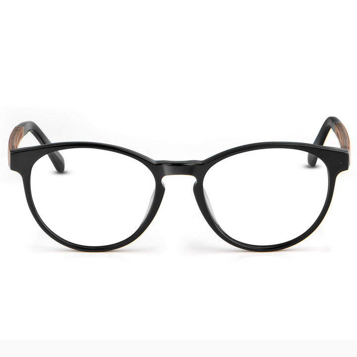 Marcos lenses optical oval round black for wooden multifocal bifocal adelgazado blue light filter men women Bonoboss #color_negro