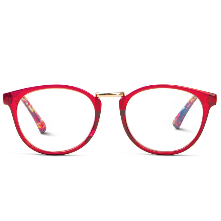 Lenses lectura claude red round filtro luz blue UV protection400 antirreflejo rpet recycled red women bonoboss