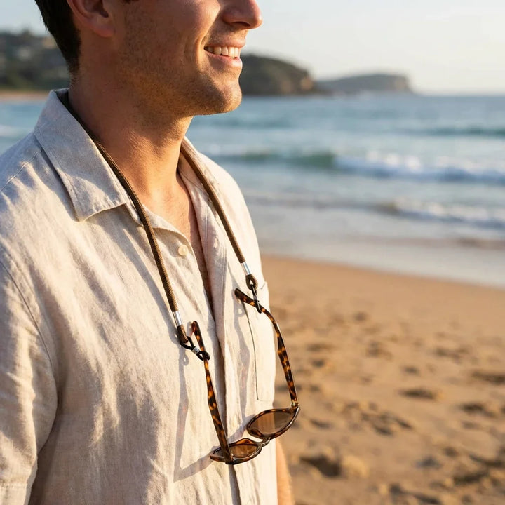 Correa for lenses recycled brown in playa lenses colgando cuello bonoboss #color_brown