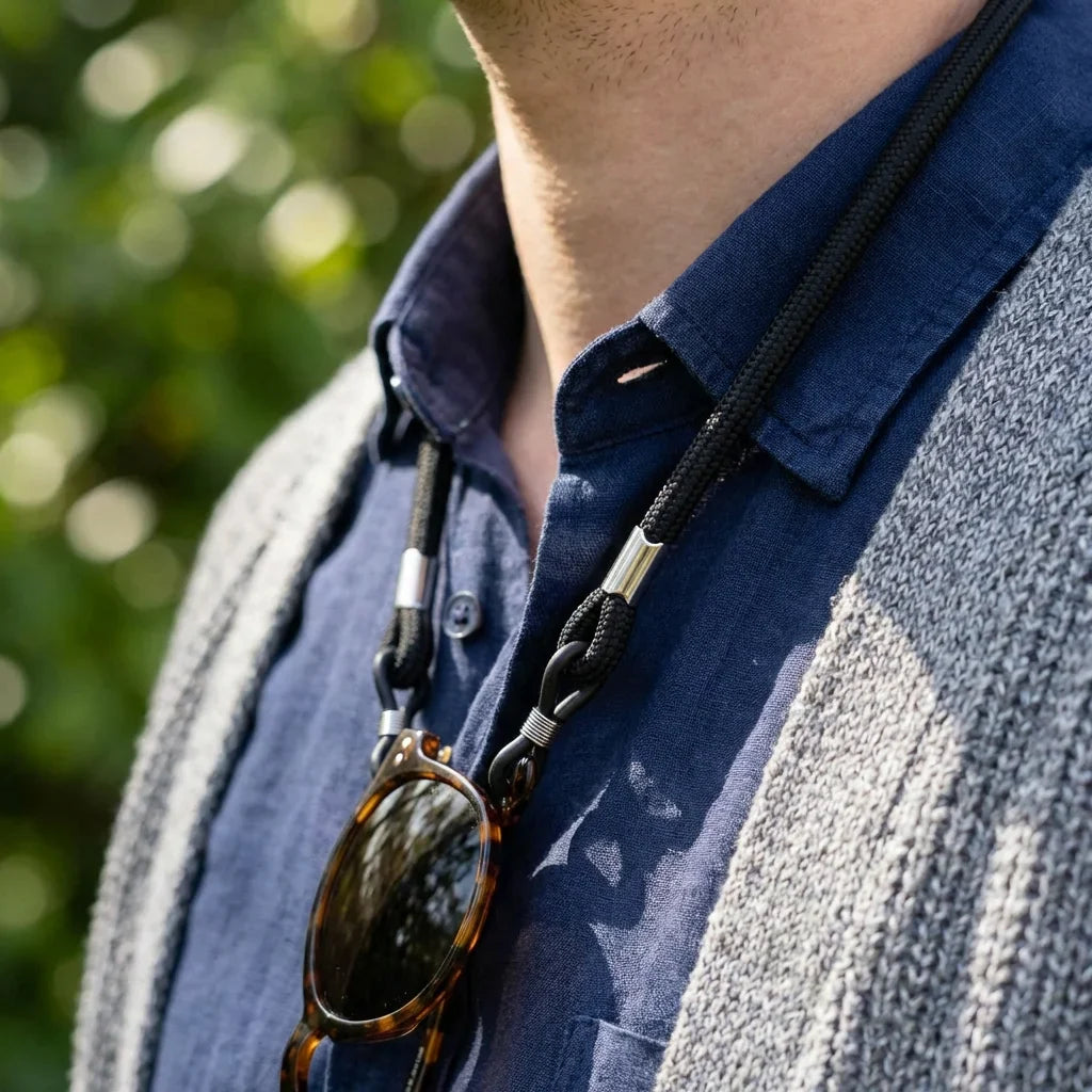 Correa for lenses recycled black close-up in cuello outfit casual bonoboss #color_negro