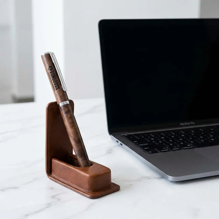 Lápiz wooden premium workspace minimalista with laptop bonoboss