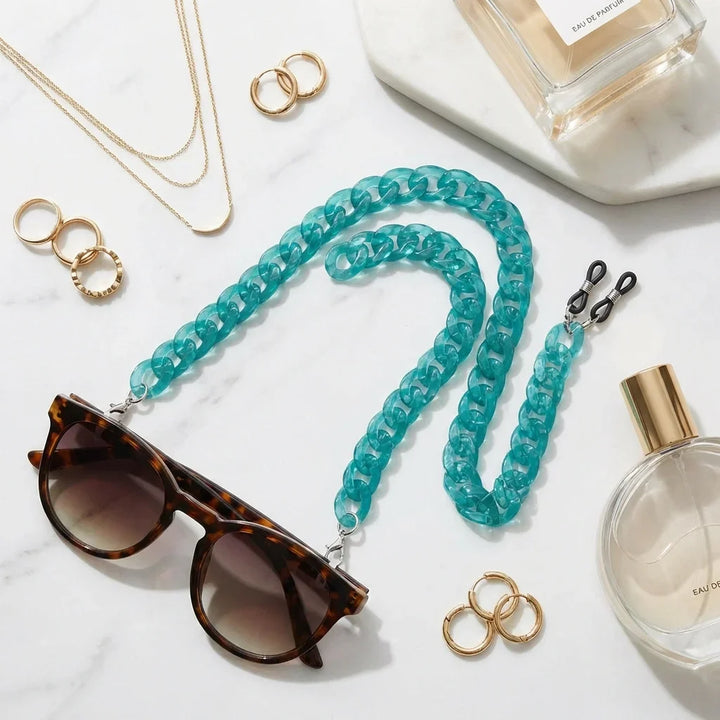 Cadena acetate recycled for lenses calipso flat lay accesorios moda mármol bonoboss #color_calipso