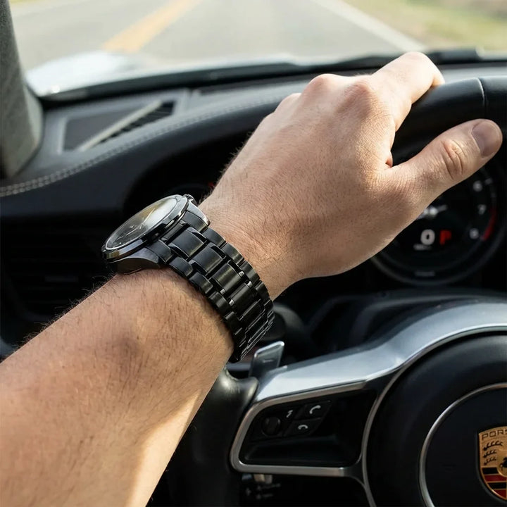 Correa stainless steel for reloj black mano in volante auto premium bonoboss #color_negro