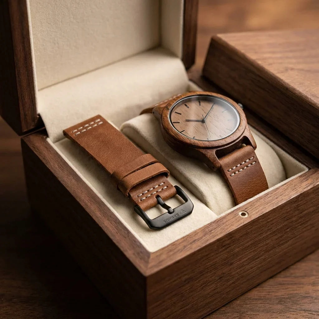Correa cuero for reloj presentación regalo caja premium bonoboss