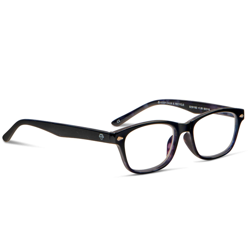 Lentes para leer Dubai Negro con filtro azul y armazón ojo de gato negro, foto de producto