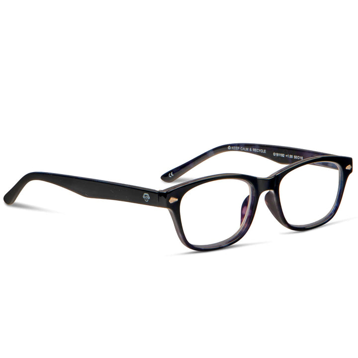 Lentes para leer Dubai Negro con filtro azul y armazón ojo de gato negro, foto de producto