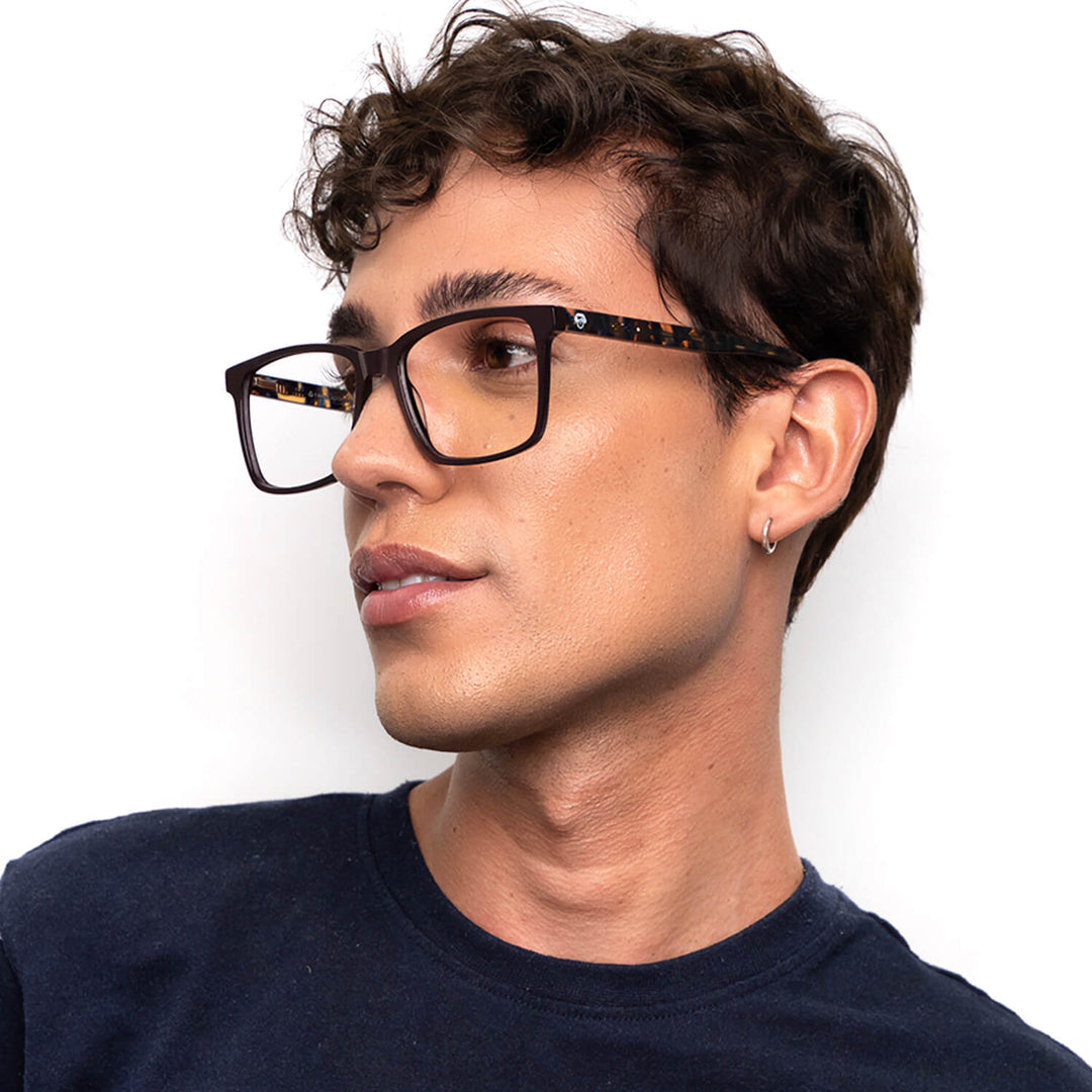 Marcos eyeglasses optical prescription multifocal bifocal adelgazado blue light filter lenses mayorista distribuidor men xl larges men women Bonoboss #color_brown