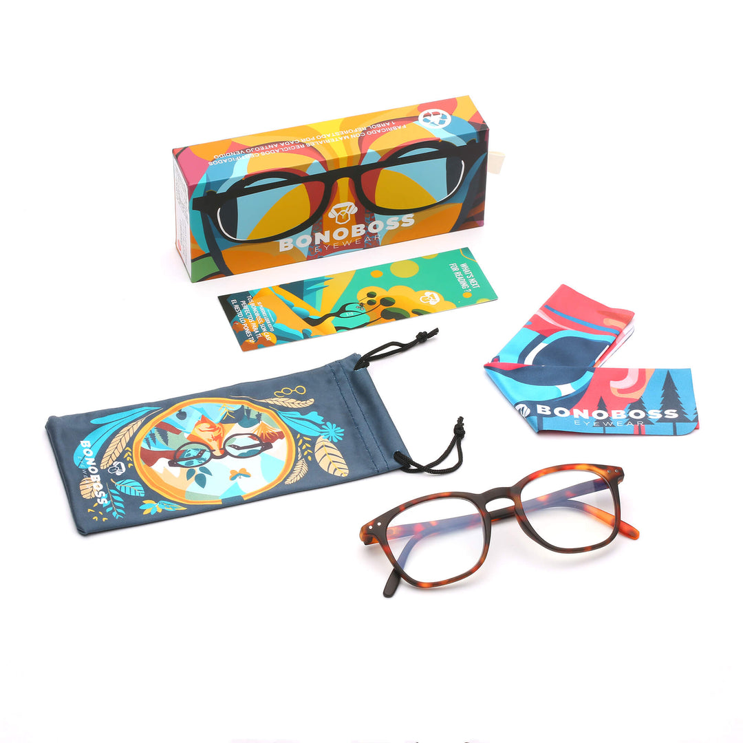 Lenses lectura fiji tortoise round filtro luz blue UV protection400 antirreflejo tortoise unisex bonoboss