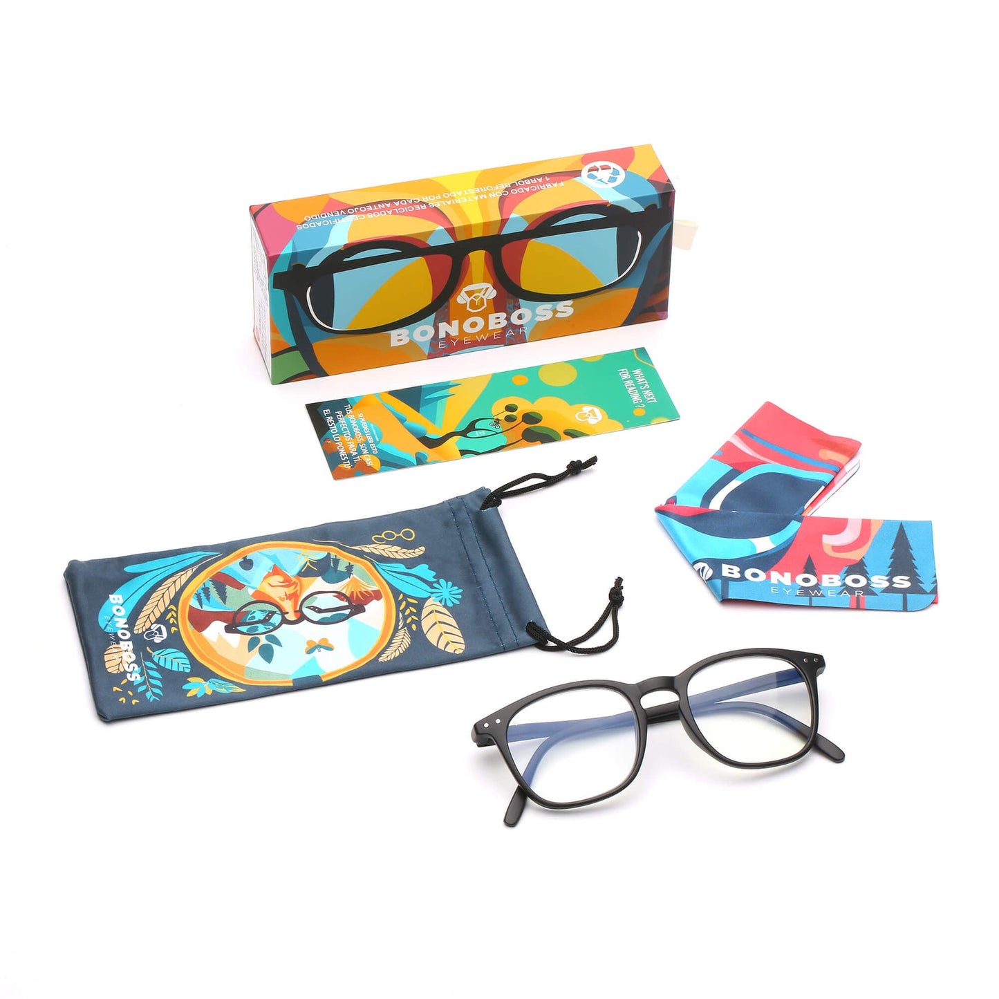 Lentes lectura Fiji Negro redondos filtro luz azul proteccion UV400 antirreflejo negro mate unisex Bonoboss