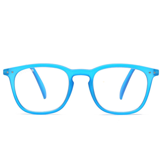 anteojo lectura filtro azul color azul redondeado para hombre mujer moda sustentable botellas plasticas recicladas