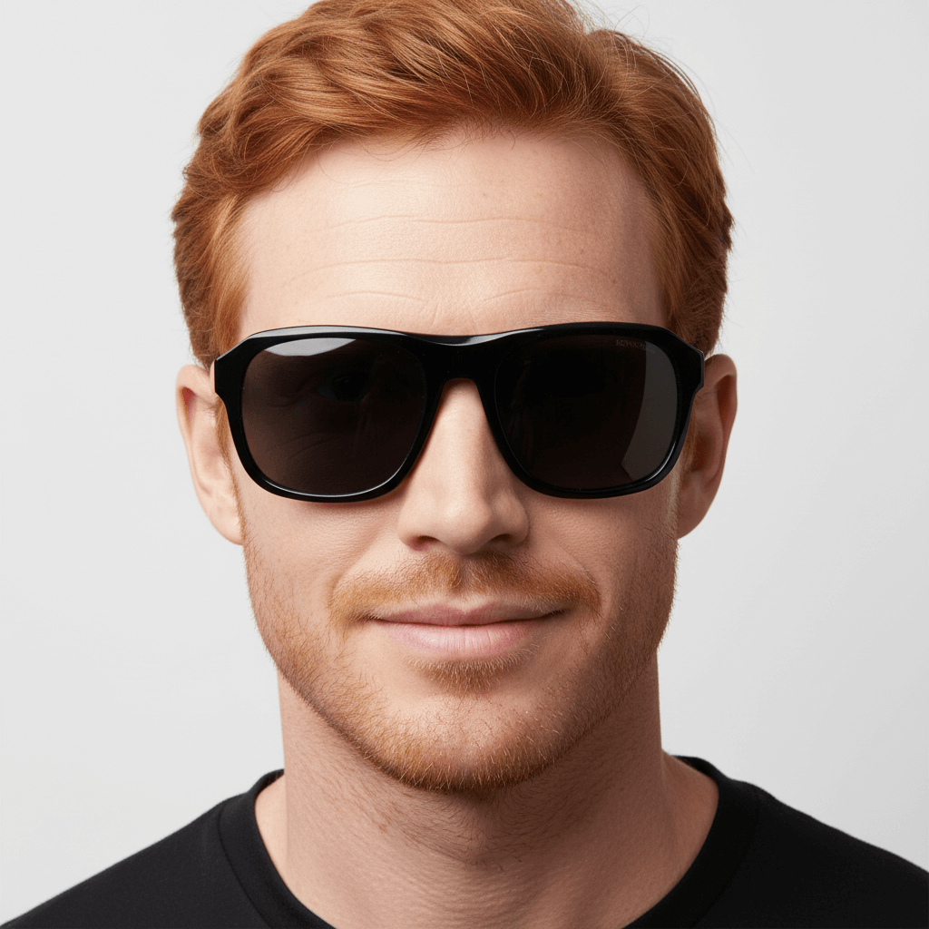 Un modelo men colorin wearing sunglasses rectangular bonoboss oversized xl #color_negro