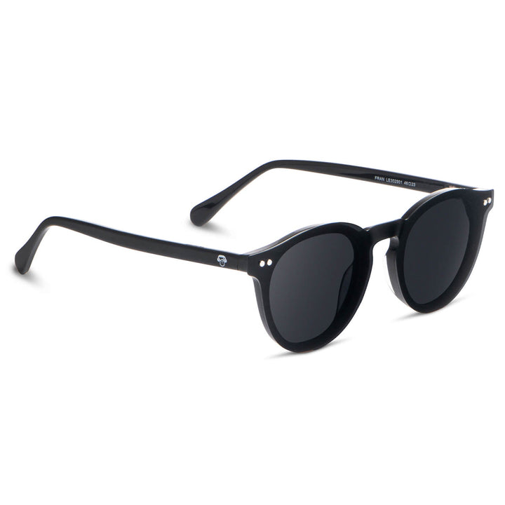 Fran eyeglasses round black with sobre lente iman sun clip-on polarized for lenses optical prescription montados Bonoboss #color_negro
