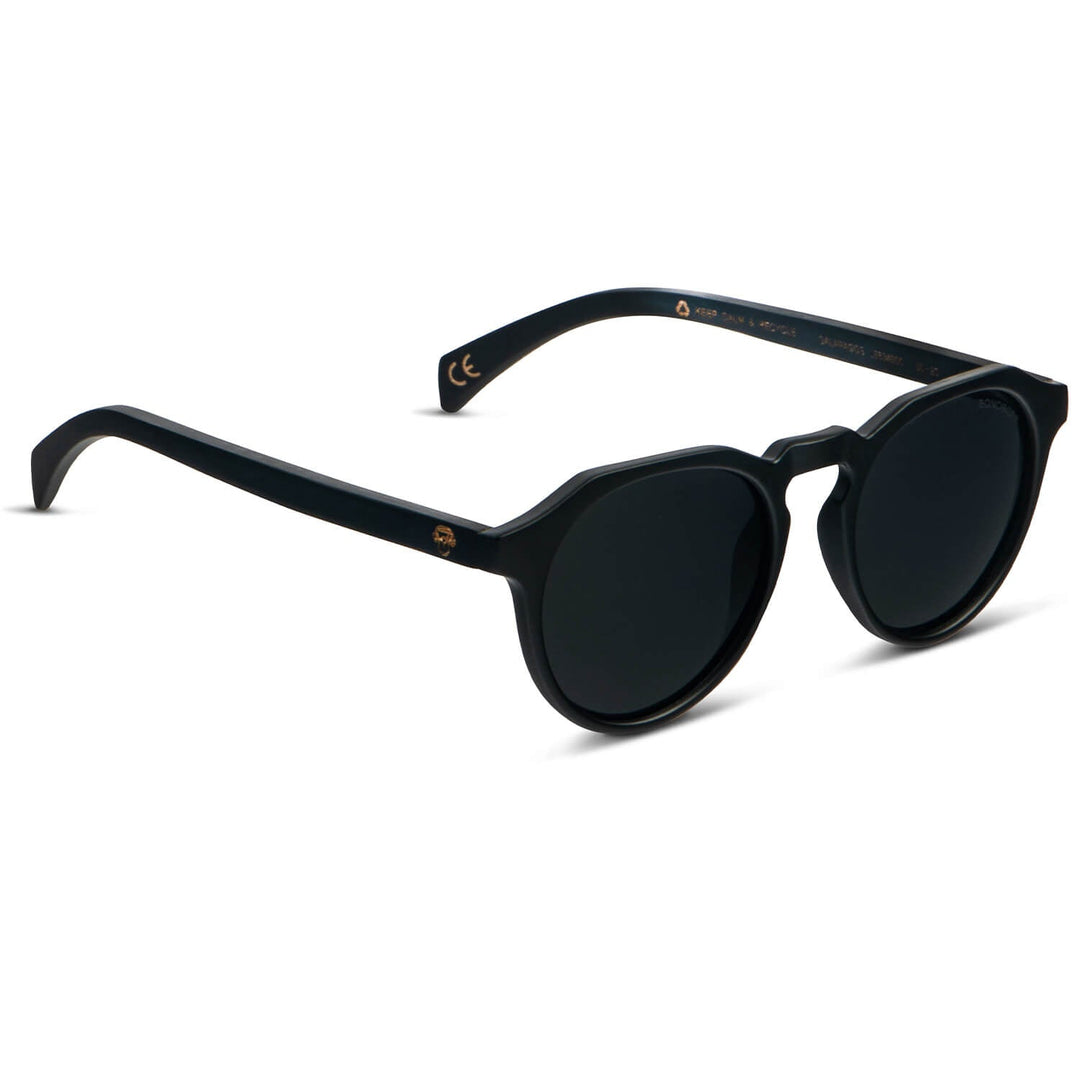 Sunglasses hexagonales polarized with wooden temples men and women with color lenses black Bonoboss #color_negro