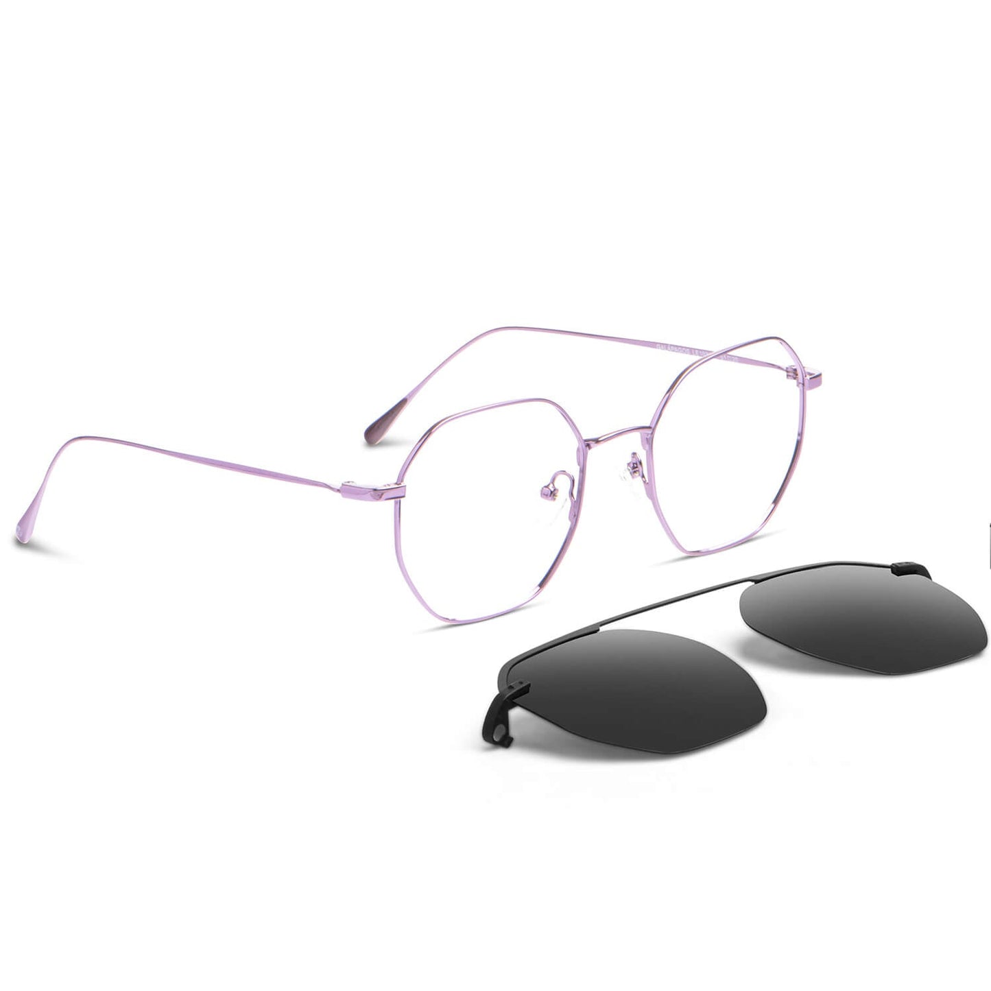 armazon optico con clip de sol polarizado delgado y liviano con o sin receta optica bonoboss distribuidor de marcos opticos mayorista de opticas #color_purple