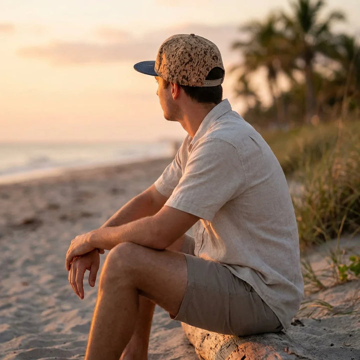 Gorro cork ecológico in playa to the atardecer bonoboss