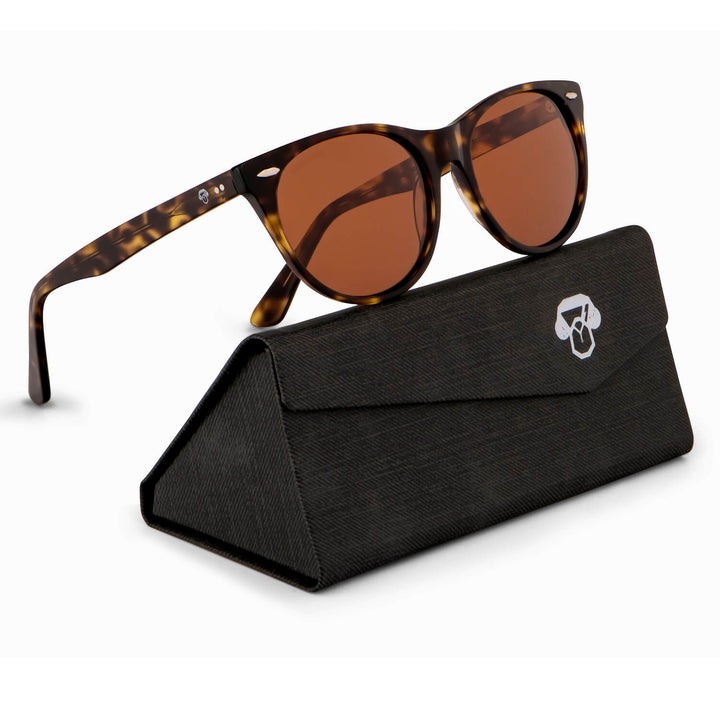 Sunglasses oval polarized acetate for men and women tortoise Bonoboss #color_carey