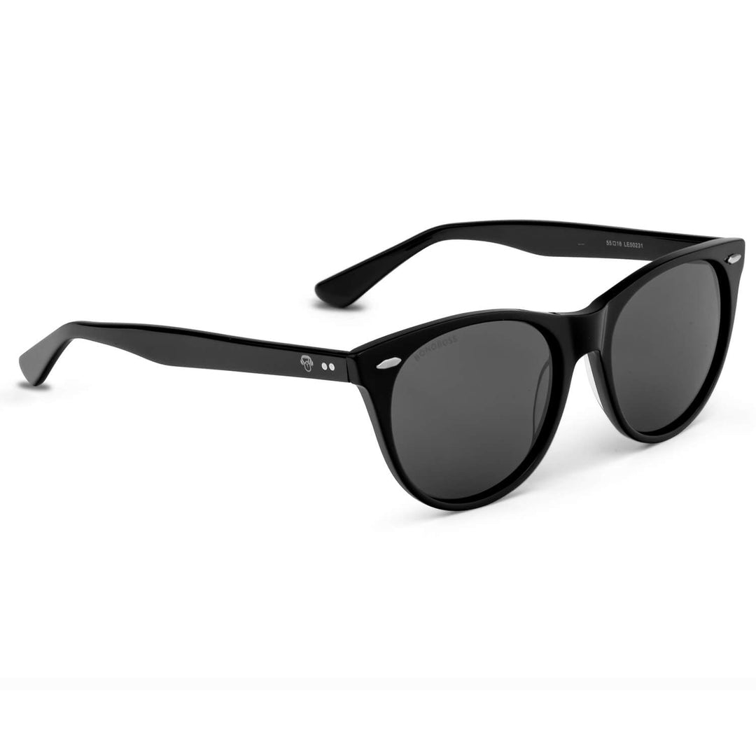 Sunglasses oval polarized acetate for men and women black Bonoboss #color_negro