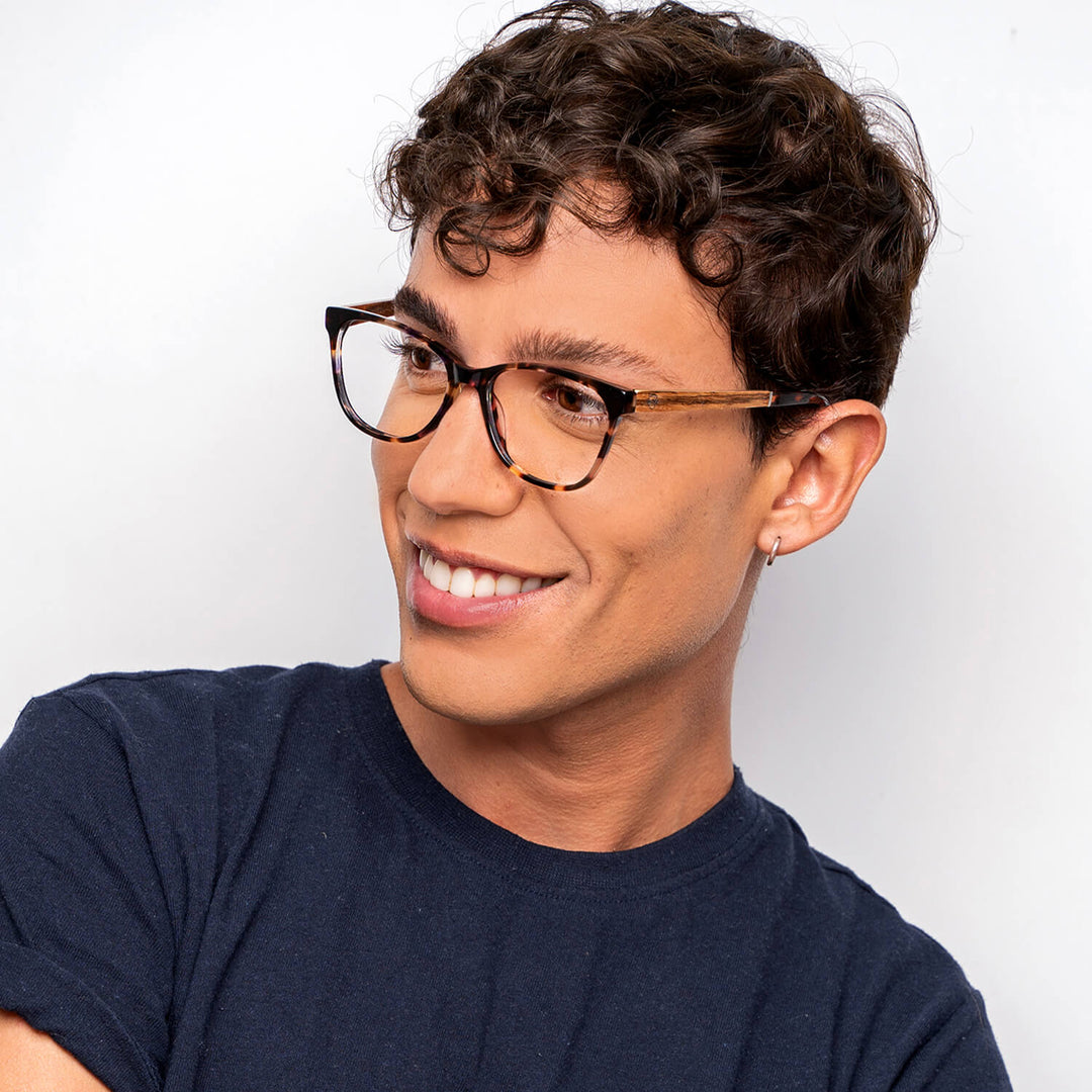 Lenses agate pattern acetate sustainable wood men women round face mayorista optica prescription mayorista distribuidor tortoise Bonoboss #color_carey