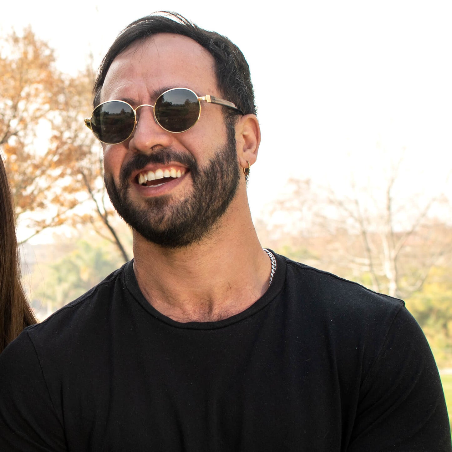 Lentes antejos de sol polarizados e acero dorados color g15 para hombre y mujer  #color_negro