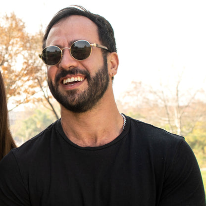 Lentes antejos de sol polarizados e acero dorados color g15 para hombre y mujer  #color_negro