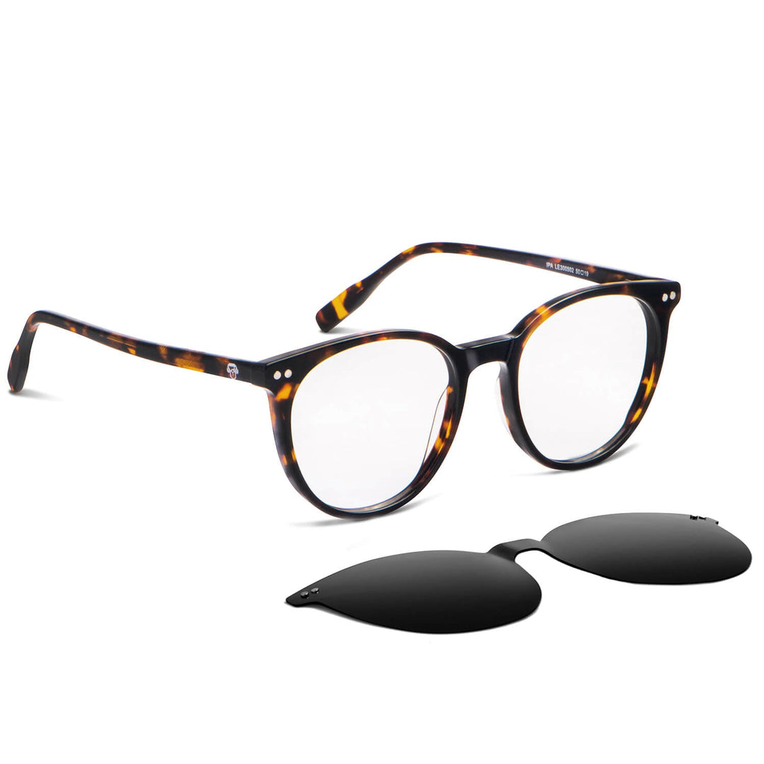 Ipa eyeglasses agate pattern tortoise with sobre lente iman sun clip-on polarized for lenses optical prescription for men and women Bonoboss #color_carey