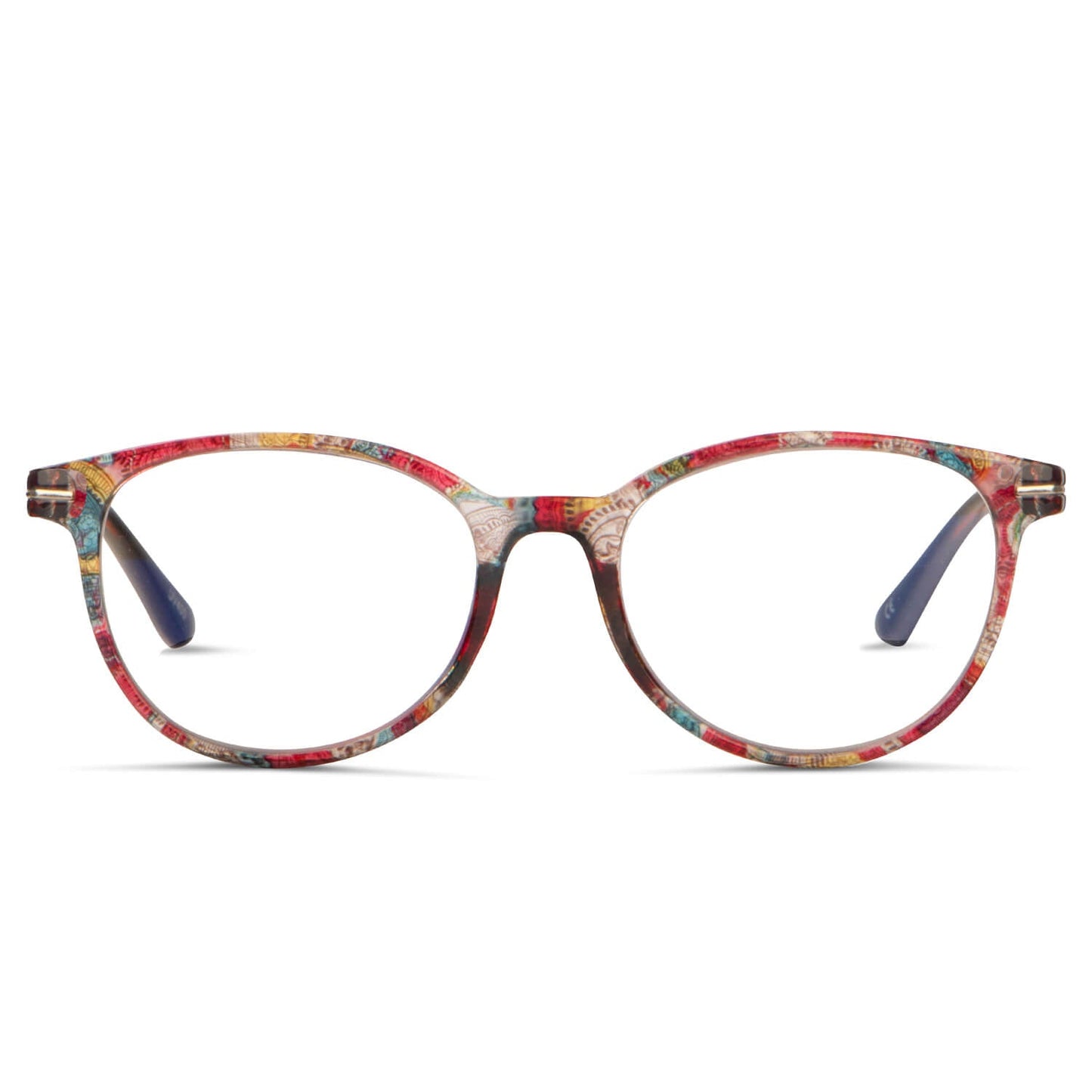 anteojos de lectura presbicia agatados con filtro de luz azul para hombre y mujer de colores vistosos. Vista frontal