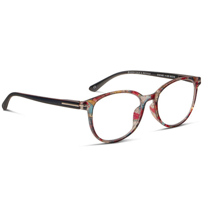 anteojos de lectura agatados con antireflejo y filtro de luz azul originales para mujer de cara redonda. Precios mayorista para opticas distribuidor