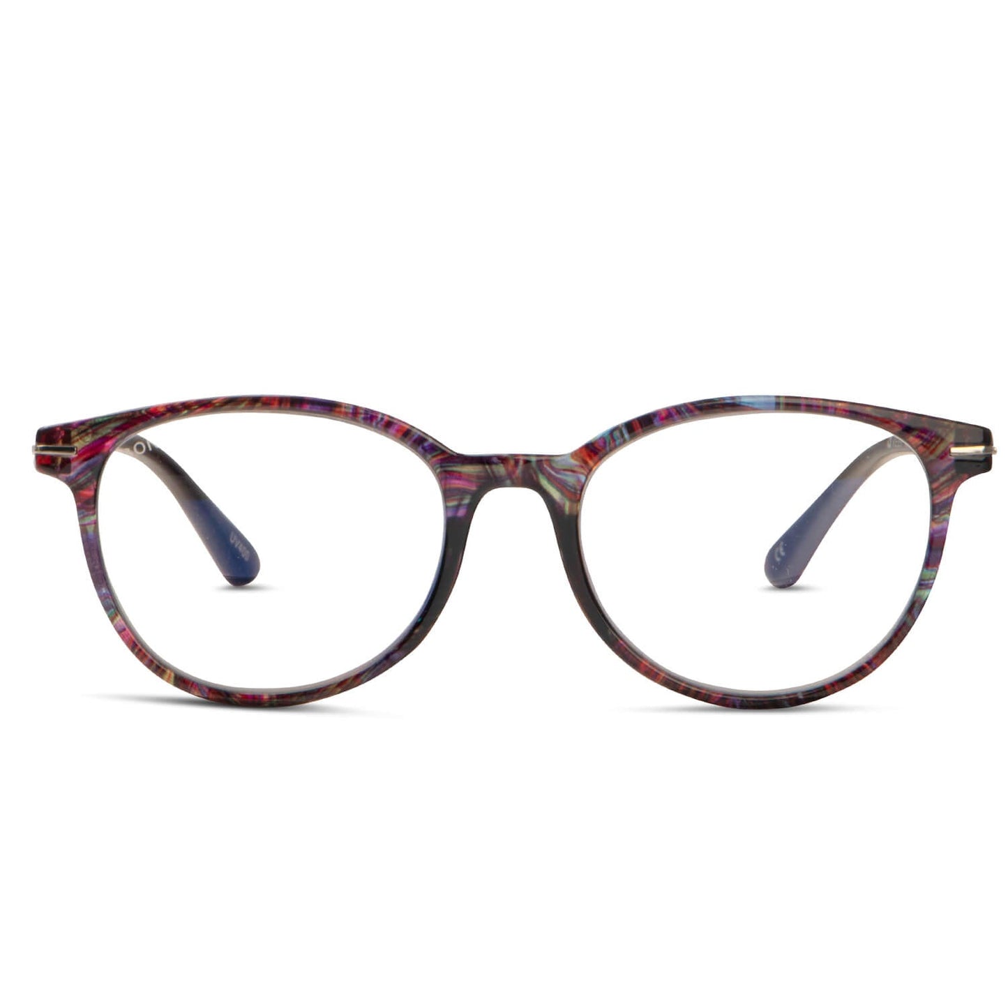 anteojos de lectura presbicia agatados con filtro de luz azul para hombre y mujer de colores vistosos con terminación matte. Vista frontal