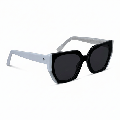 la vista lateral de gafas anteojos lentes de sol de moda oversized grandes xl de forma rectangular #color_black