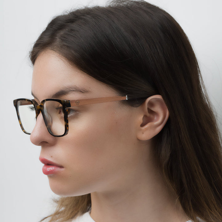 Marcos lenses optical square tortoise pata wood blue light filter men women Bonoboss #color_marble
