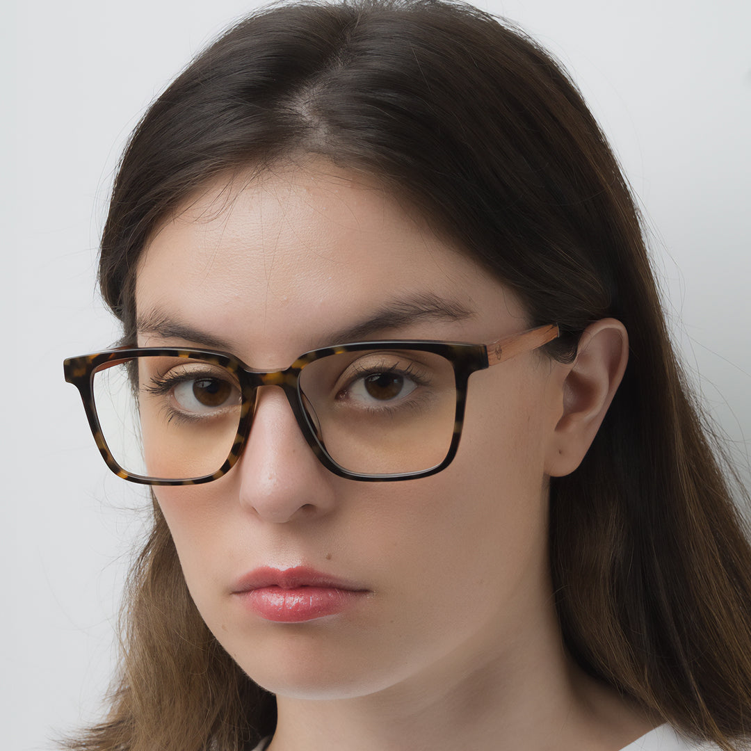 Marcos lenses optical square tortoise pata wood blue light filter men women Bonoboss #color_marble