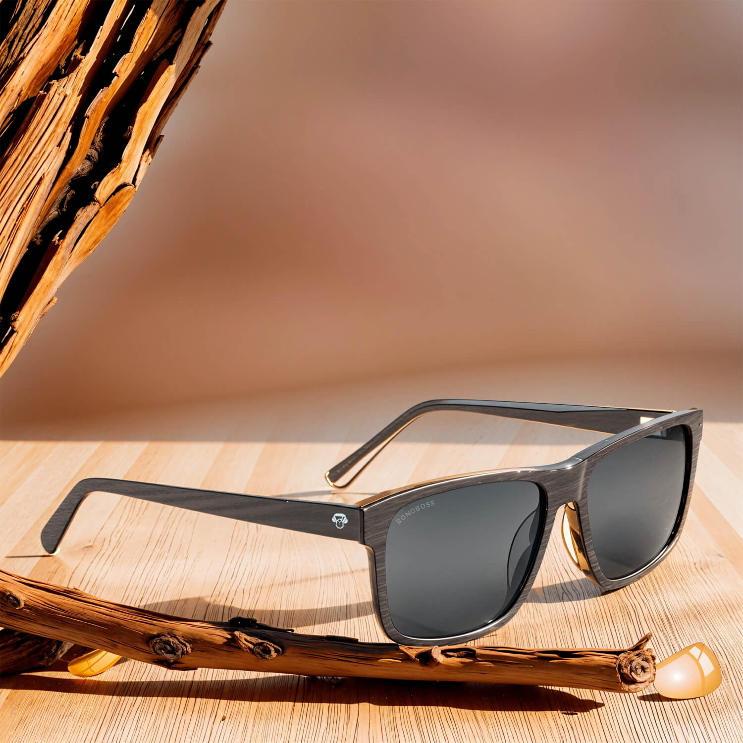 lentes de sol cuadrados grandes para hombre y mujer polarizados cara redonda grande receta optica mayorista plastico reciclado #color_cacao