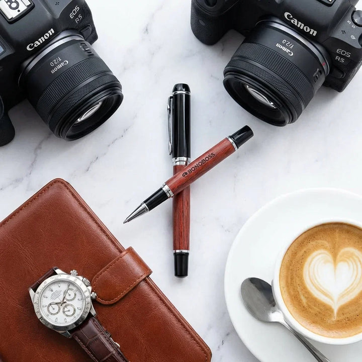Lápiz wooden premium flat lay ejecutivo mármol bonoboss